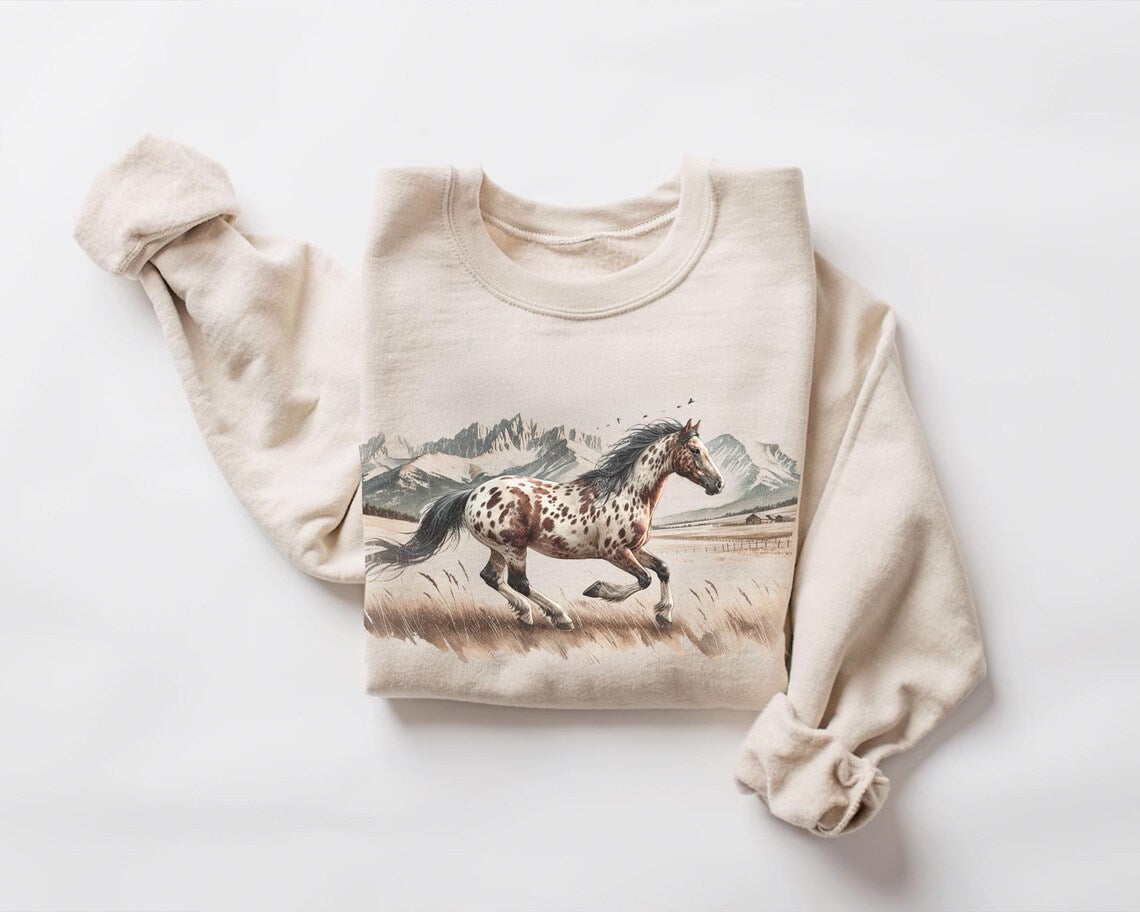 Appaloosa Horse Crewneck - Natural
