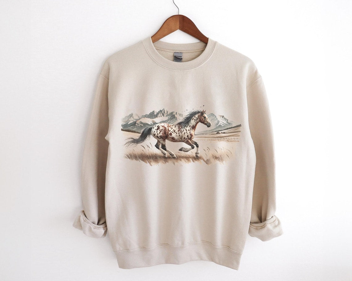 Appaloosa Horse Crewneck - Natural
