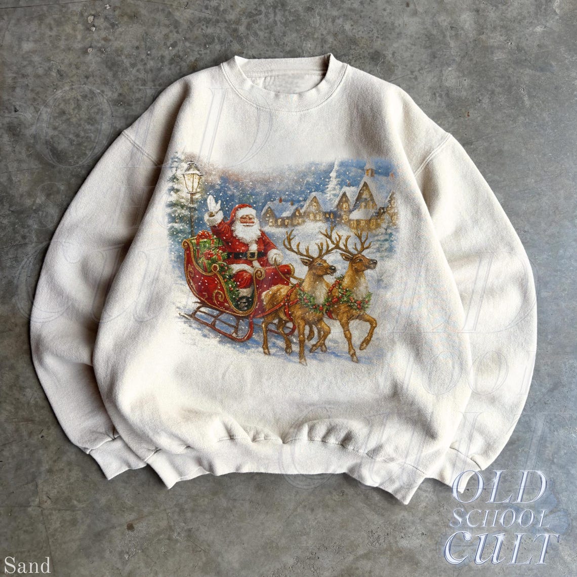 Retro Santa Sweatshirt - Natural