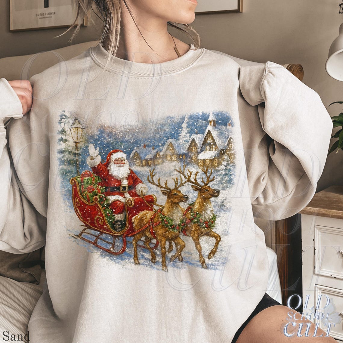 Retro Santa Sweatshirt - Natural