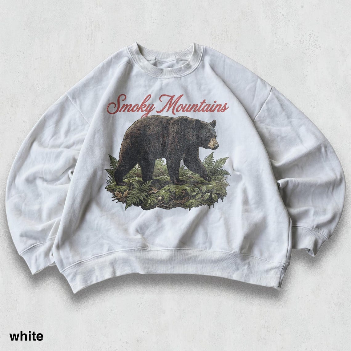 Retro Mountains Bear Sweatshirt - Natural