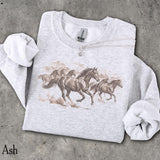 90s Western Horse Sweatshirt - Natural