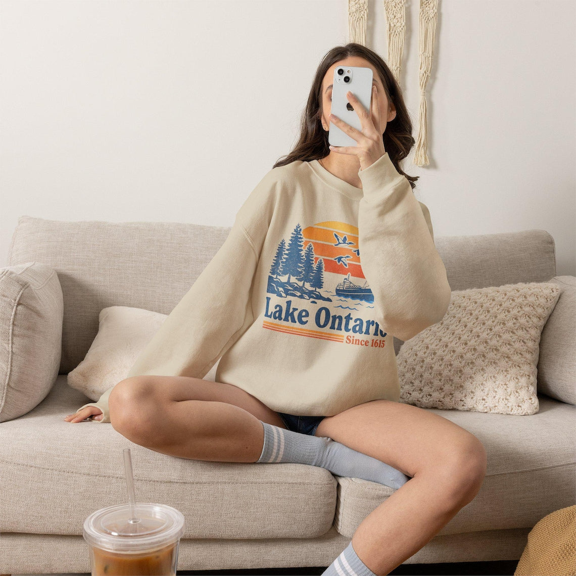 Vintage Lake Ontario Sweatshirt - Natural