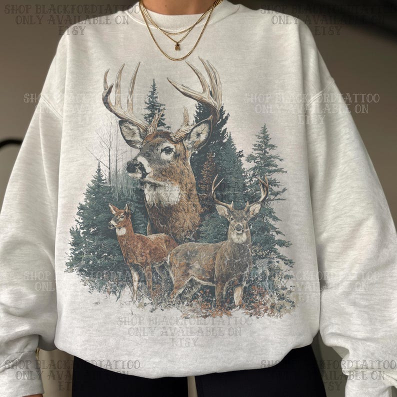 Vintage Deer Sweatshirt – Ash – Gift for friends