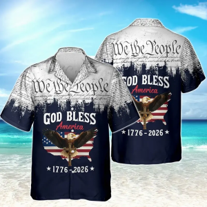 Retro Hawaii 250 Years of Freedom 1776 - 2026 Eagle Patriotic Shirt Statue Of Liberty, US Flag, Liberty Bell, 250th Anniversary Hawaiian Shirt V4